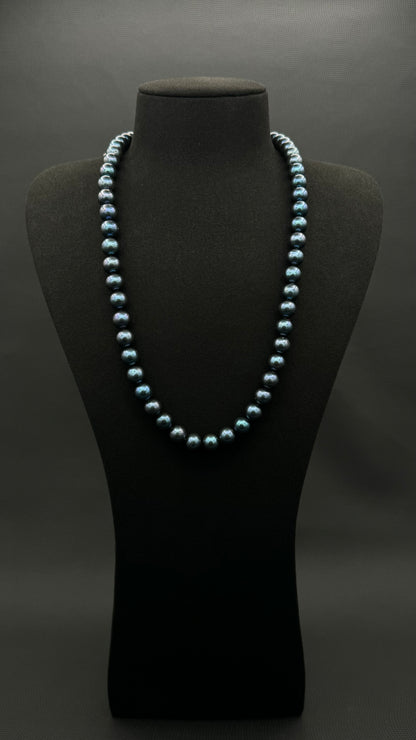 24" South Sea Natural Cobalt Blue Pearl Necklace | AAAA Superb Grade | No Clasp