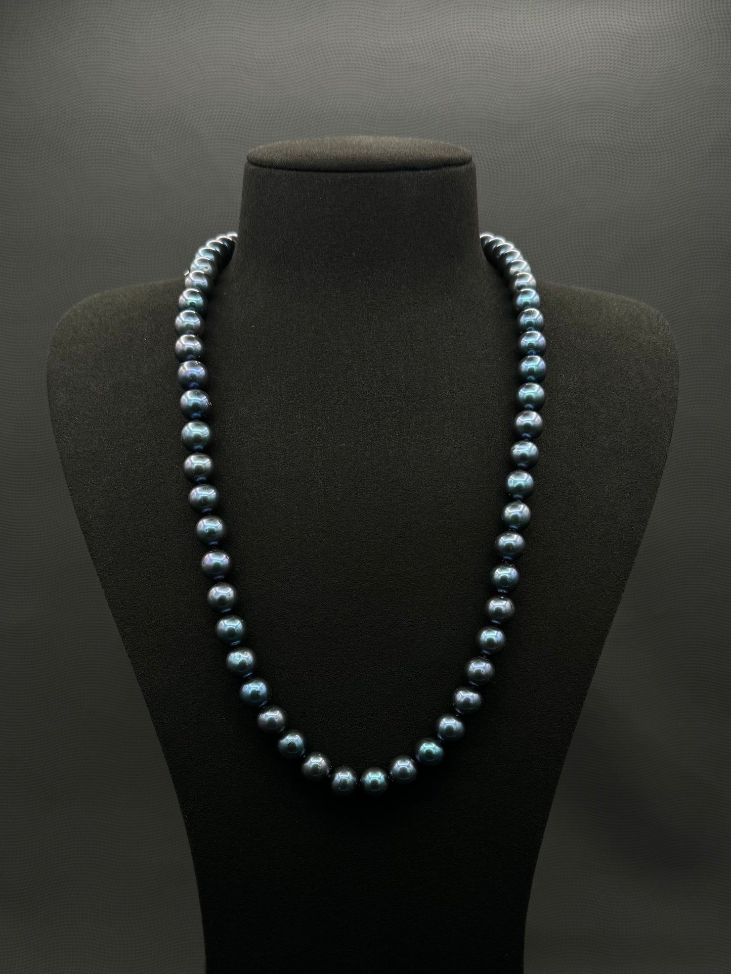 24" South Sea Natural Cobalt Blue Pearl Necklace | AAAA Superb Grade | No Clasp