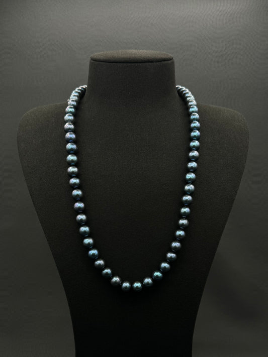 24" South Sea Natural Cobalt Blue Pearl Necklace | AAAA Superb Grade | No Clasp