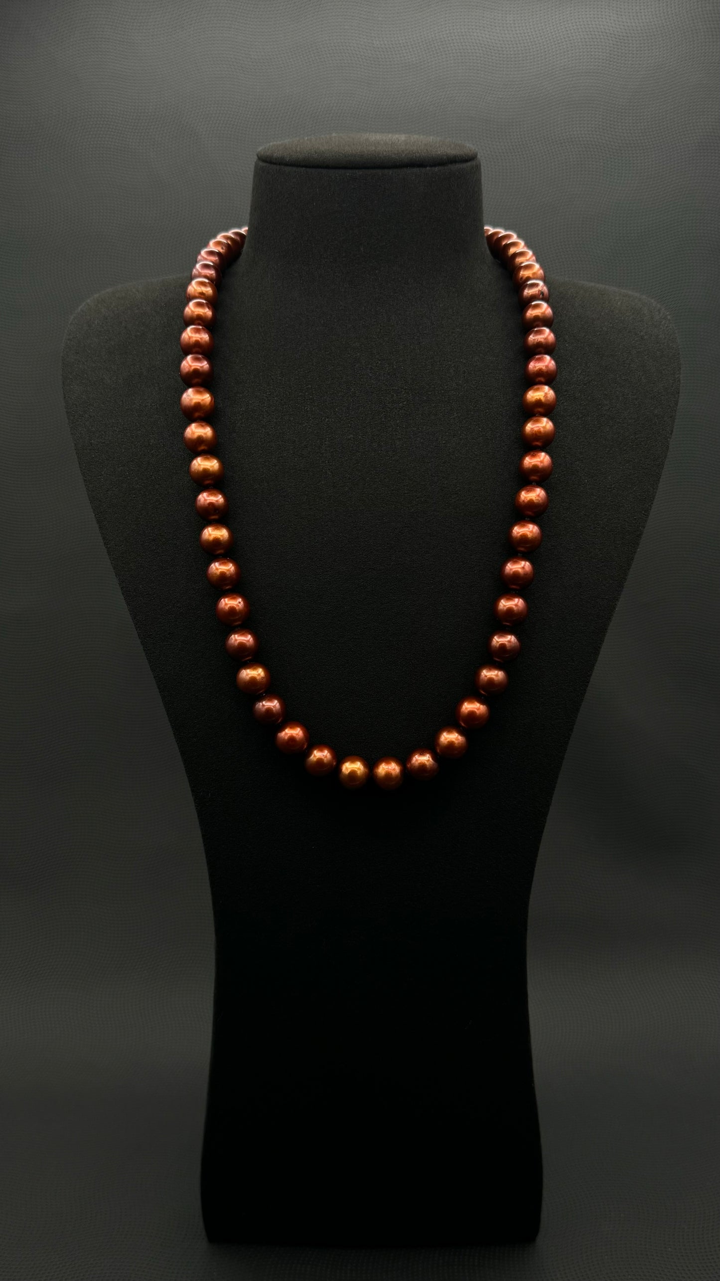 24" South Sea Natural Russet Pearl Necklace | AAAAA Excellent Grade | No Clasp