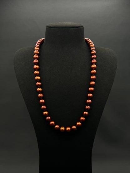 24" South Sea Natural Russet Pearl Necklace | AAAAA Excellent Grade | No Clasp