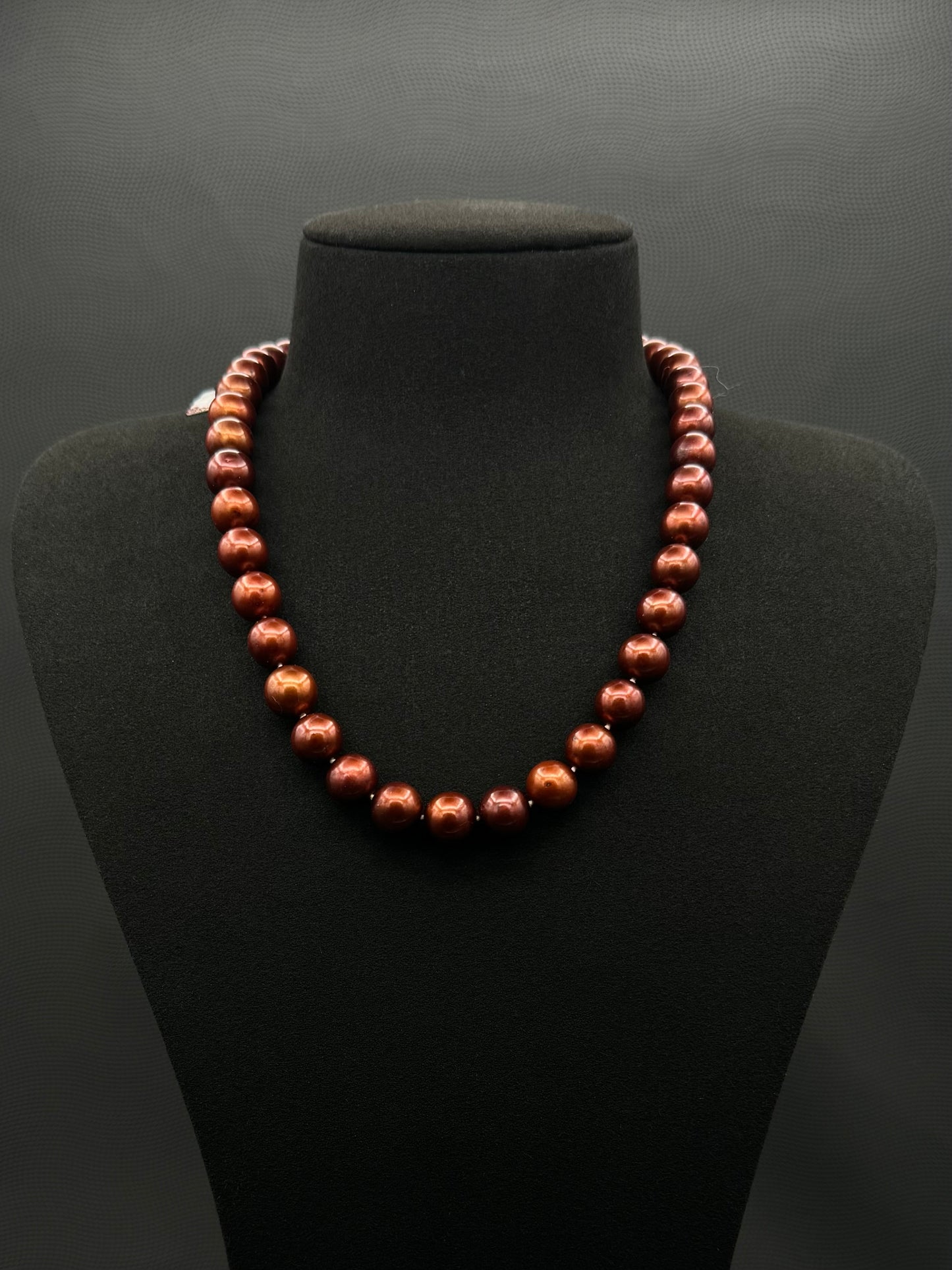 18" South Sea Natural Russet Pearl Necklace | AAAAA Excellent Grade | 14K Gold