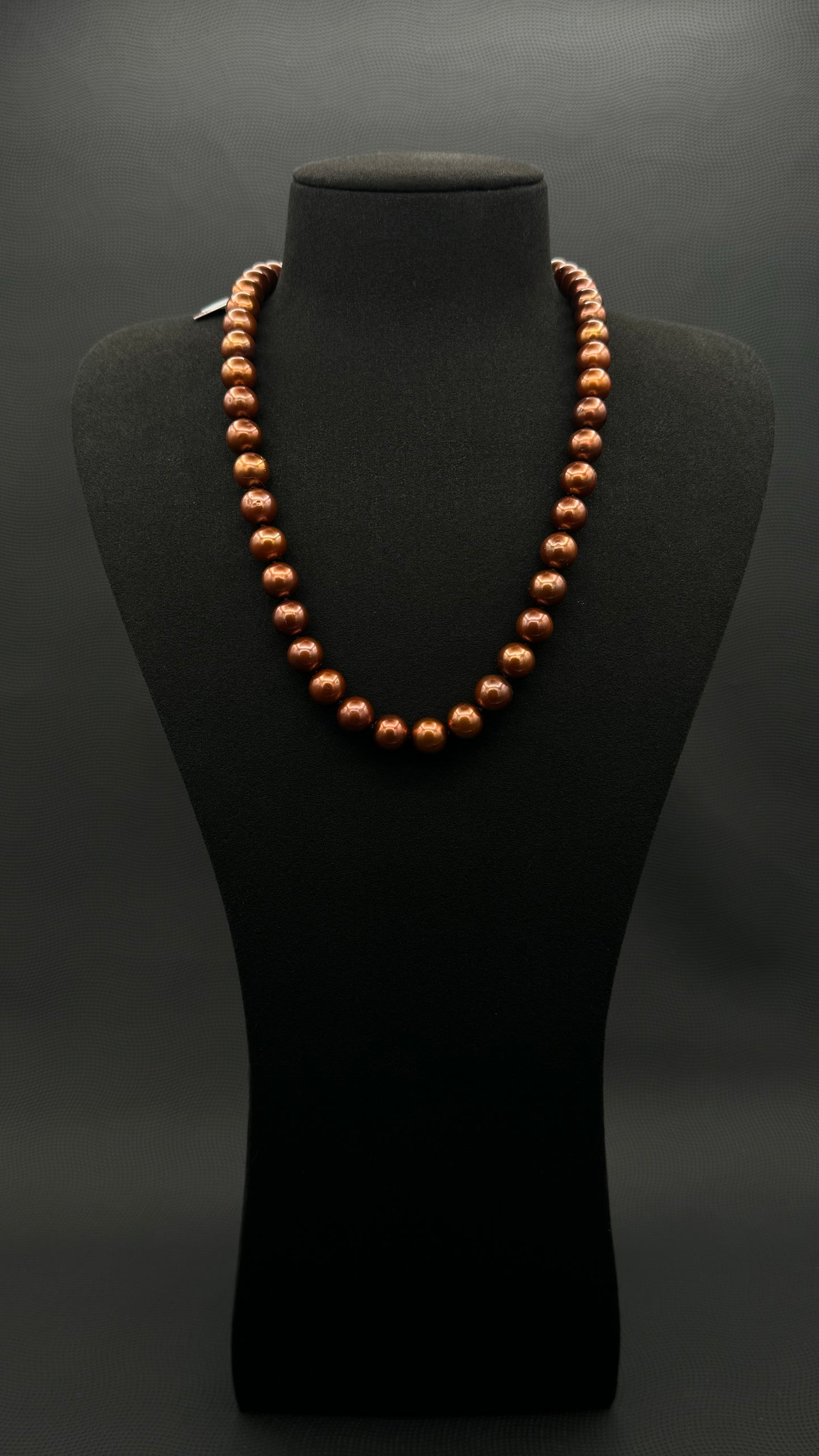 20" South Sea Natural Russet Pearl Necklace | AAAAA Excellent Grade | 14K Gold