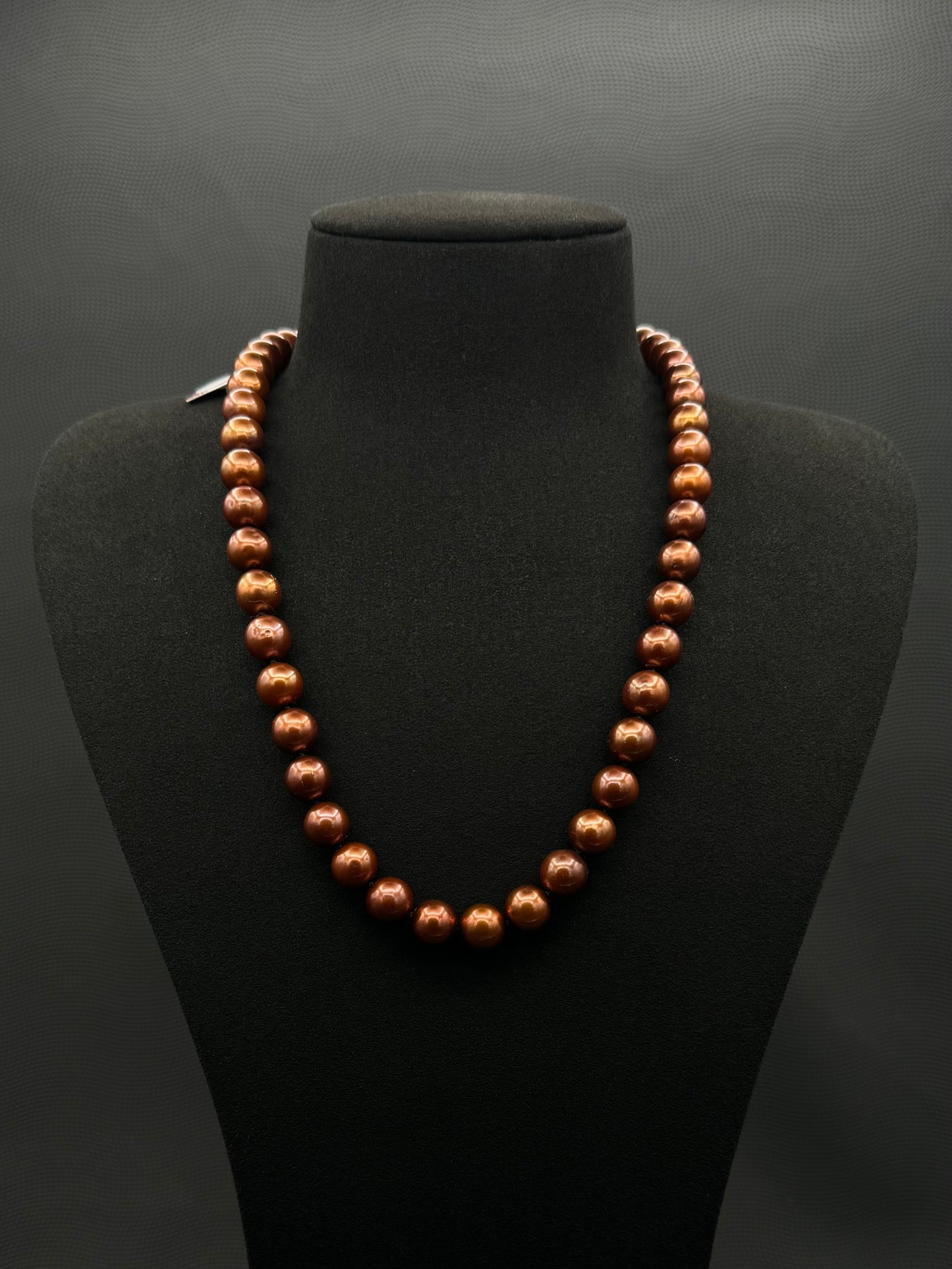 20" South Sea Natural Russet Pearl Necklace | AAAAA Excellent Grade | 14K Gold