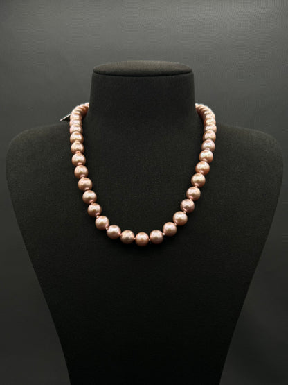 18" South Sea Natural Lilac Pink Pearl Necklace | TOP Pinnacle Gem "Rolls Royce" | 925 Sterling Silver