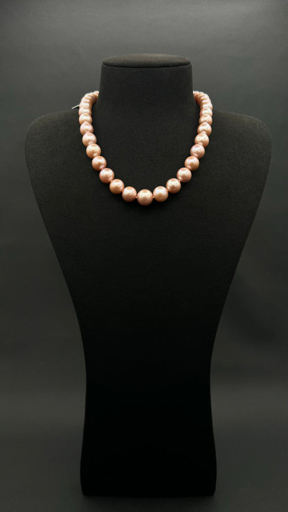 17.5" South Sea Blush Pink Pearl Necklace | AAAAA Excellent Grade | 925 Sterling Silver