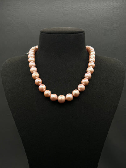 17.5" South Sea Blush Pink Pearl Necklace | AAAAA Excellent Grade | 925 Sterling Silver