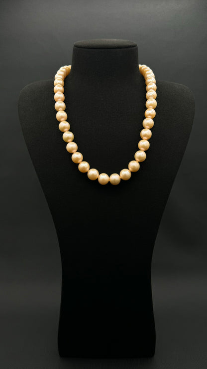 20" South Sea Rosa Blush Pearl Necklace | AAAA Superb Grade | 14K Gold