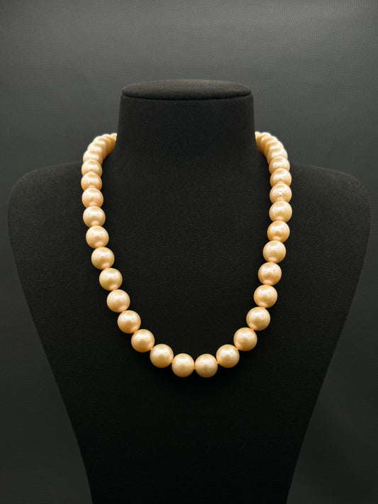 20" South Sea Rosa Blush Pearl Necklace | AAAA Superb Grade | 14K Gold