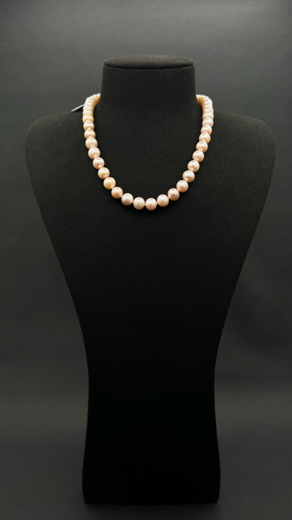 17" South Sea Blush Pink Pearl Necklace | AAAAA Excellent Grade | Gold-Plated