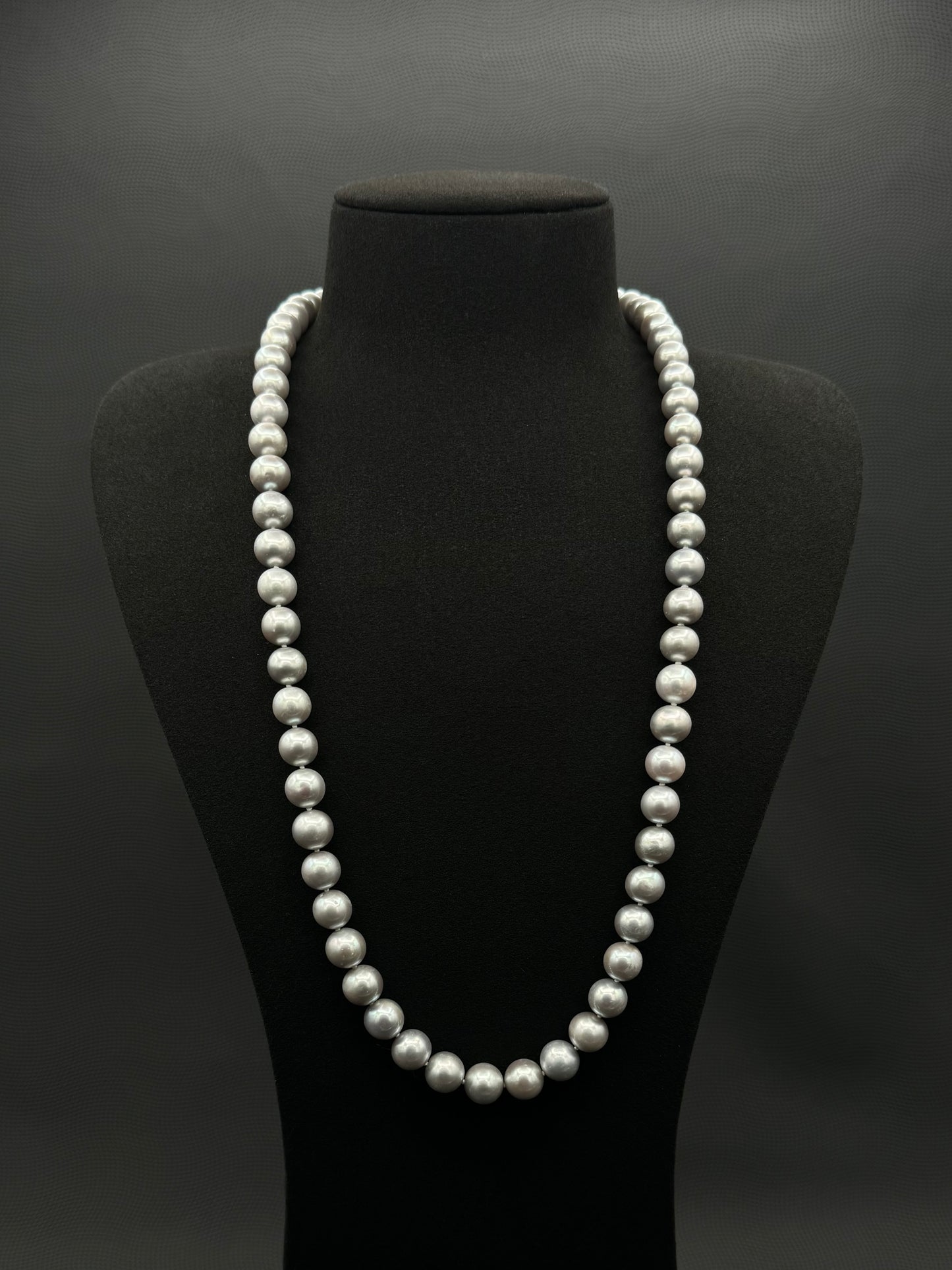 26" South Sea Natural Silver Twilight Pearl Necklace | AAAAA Excellent Grade | No Clasp