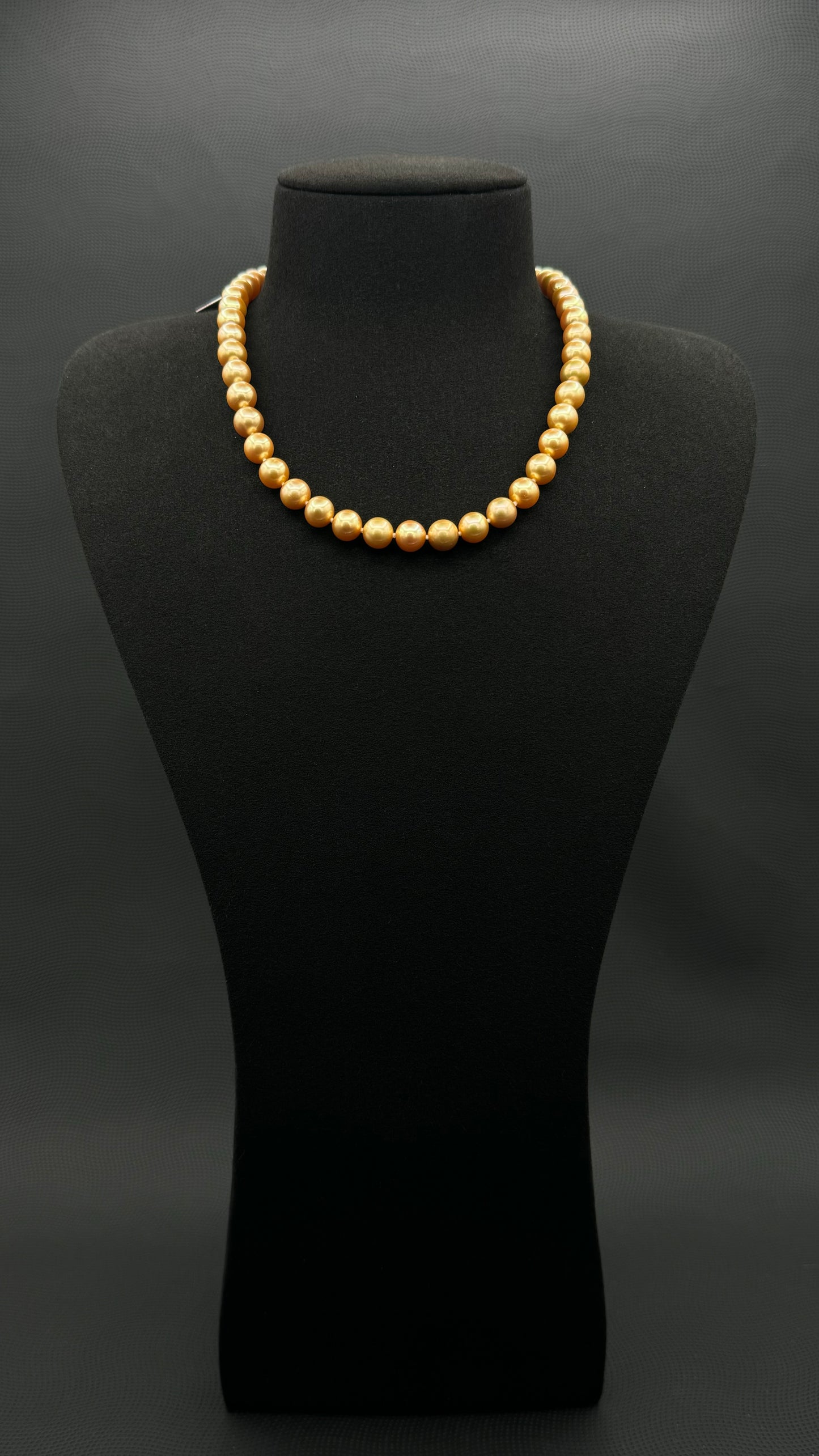 16.5" South Sea Deep Gold Pearl Necklace | AAAAA Excellent Grade | 14K Gold