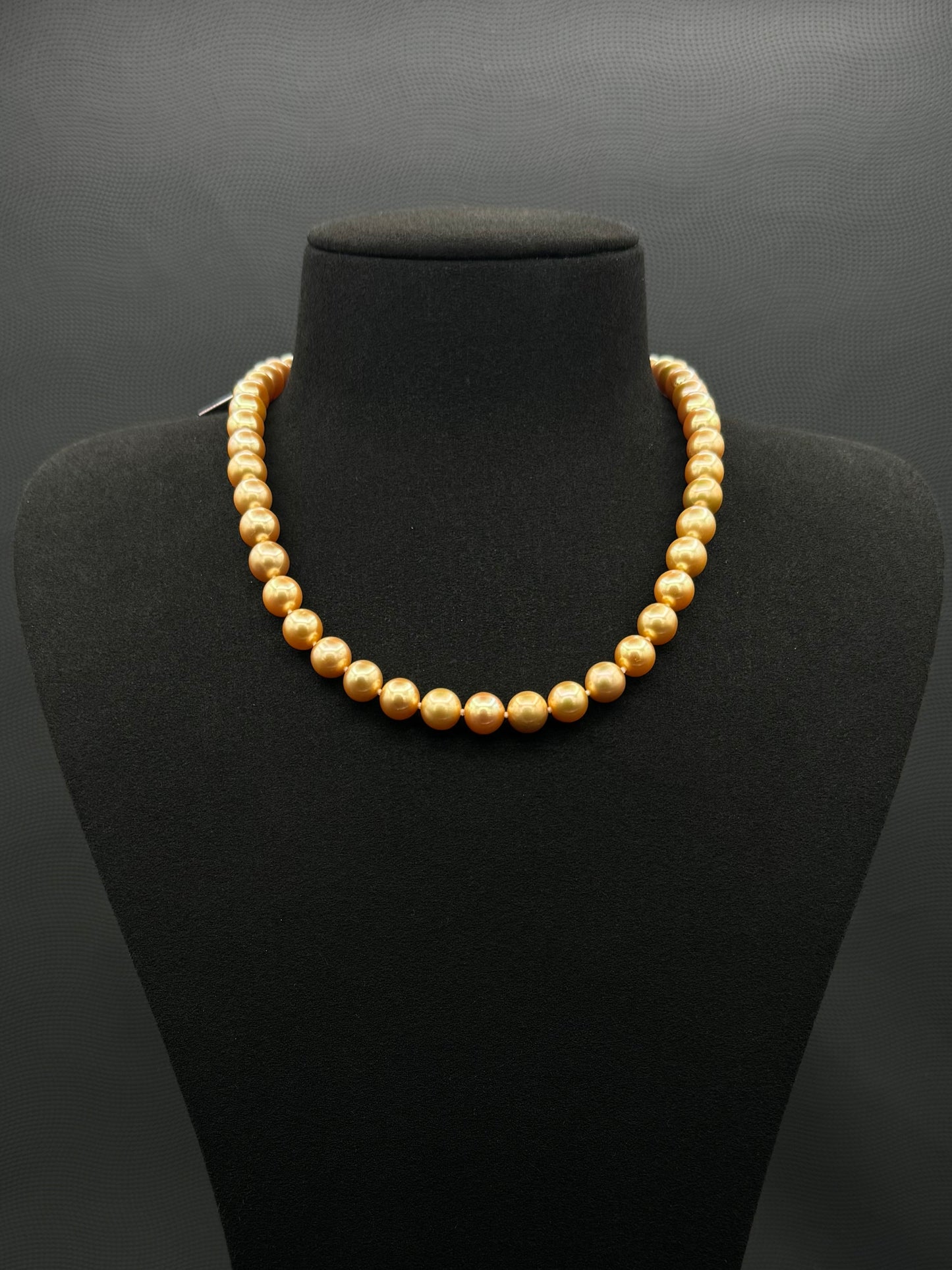 16.5" South Sea Deep Gold Pearl Necklace | AAAAA Excellent Grade | 14K Gold