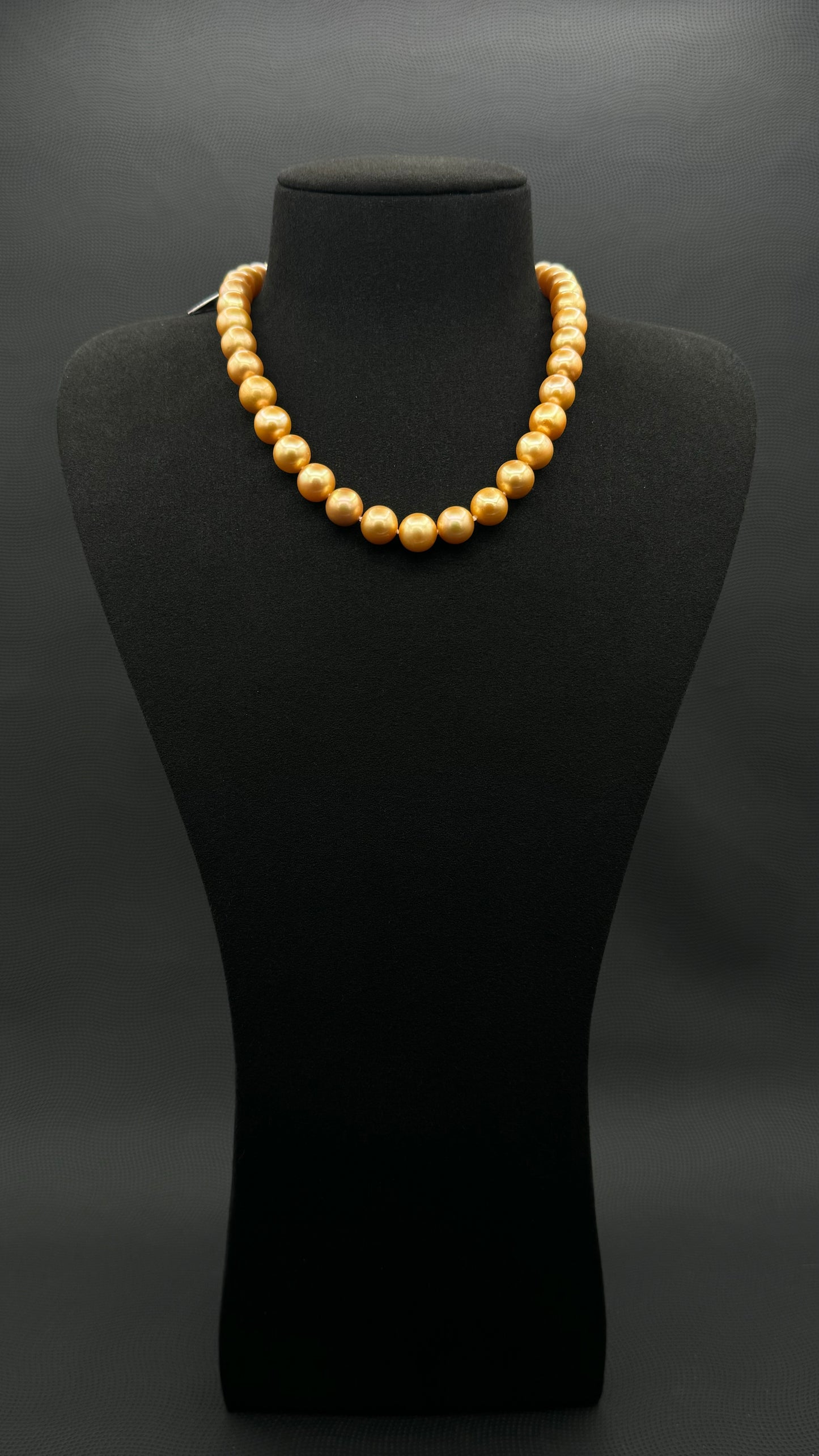 16" South Sea Deep Gold Pearl Necklace | AAAA Superb Grade | 14K Gold