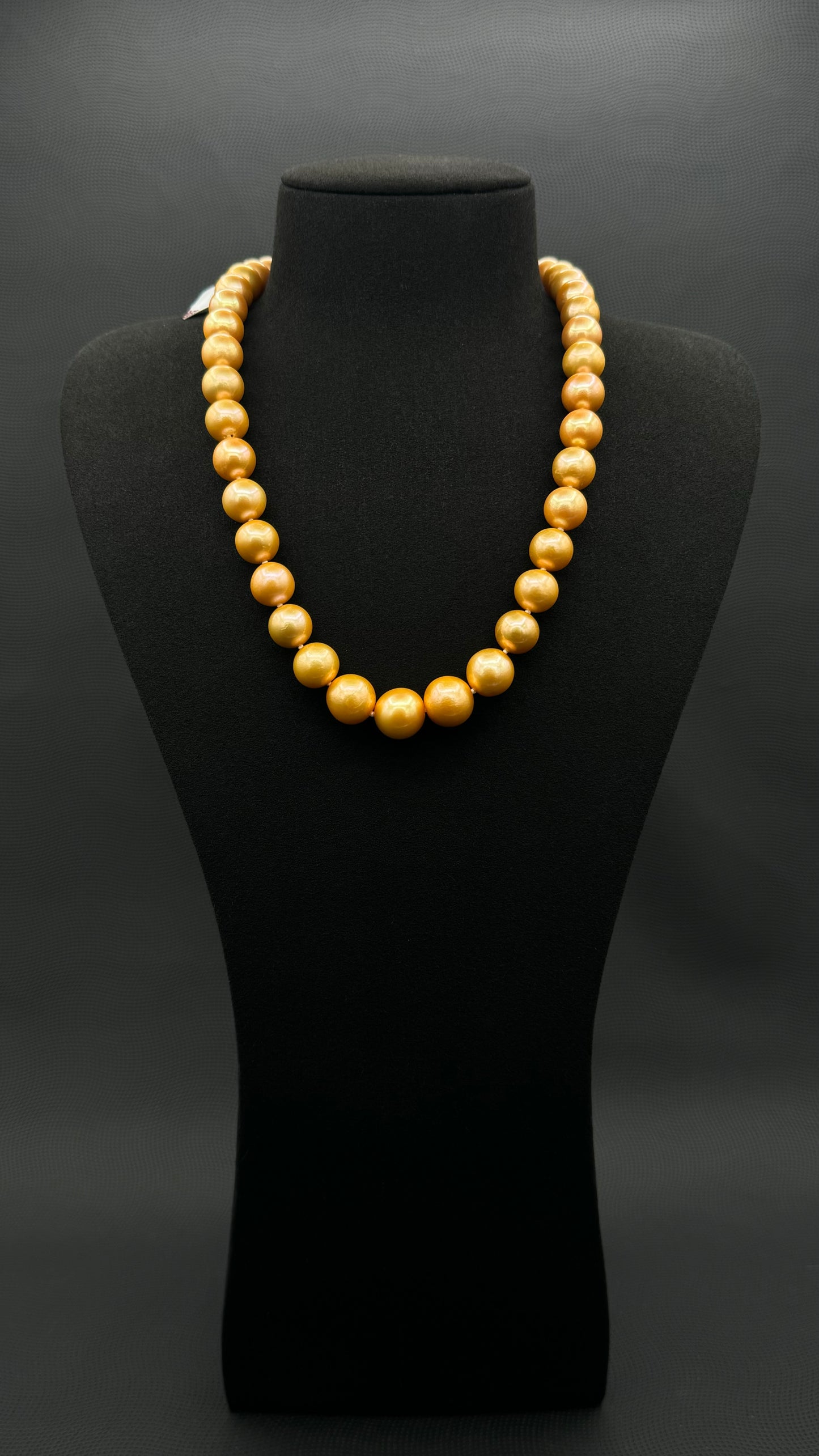 20" South Sea Deep Gold Pearl Necklace | AAAAA Excellent Grade | 14K Gold