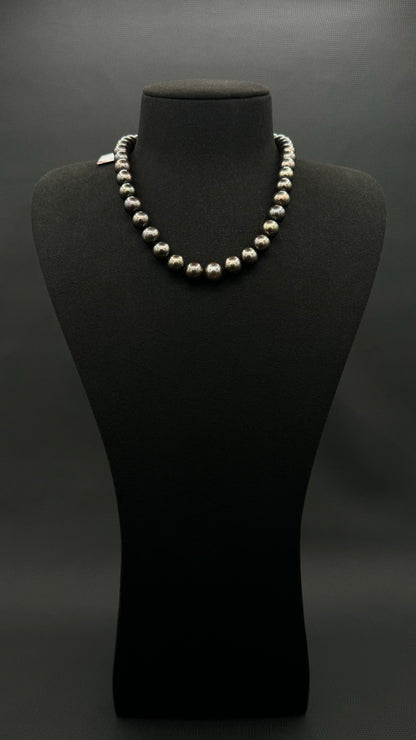 16" Tahitian Black Pearl Necklace | AAAAA Excellent Grade | 14K Gold