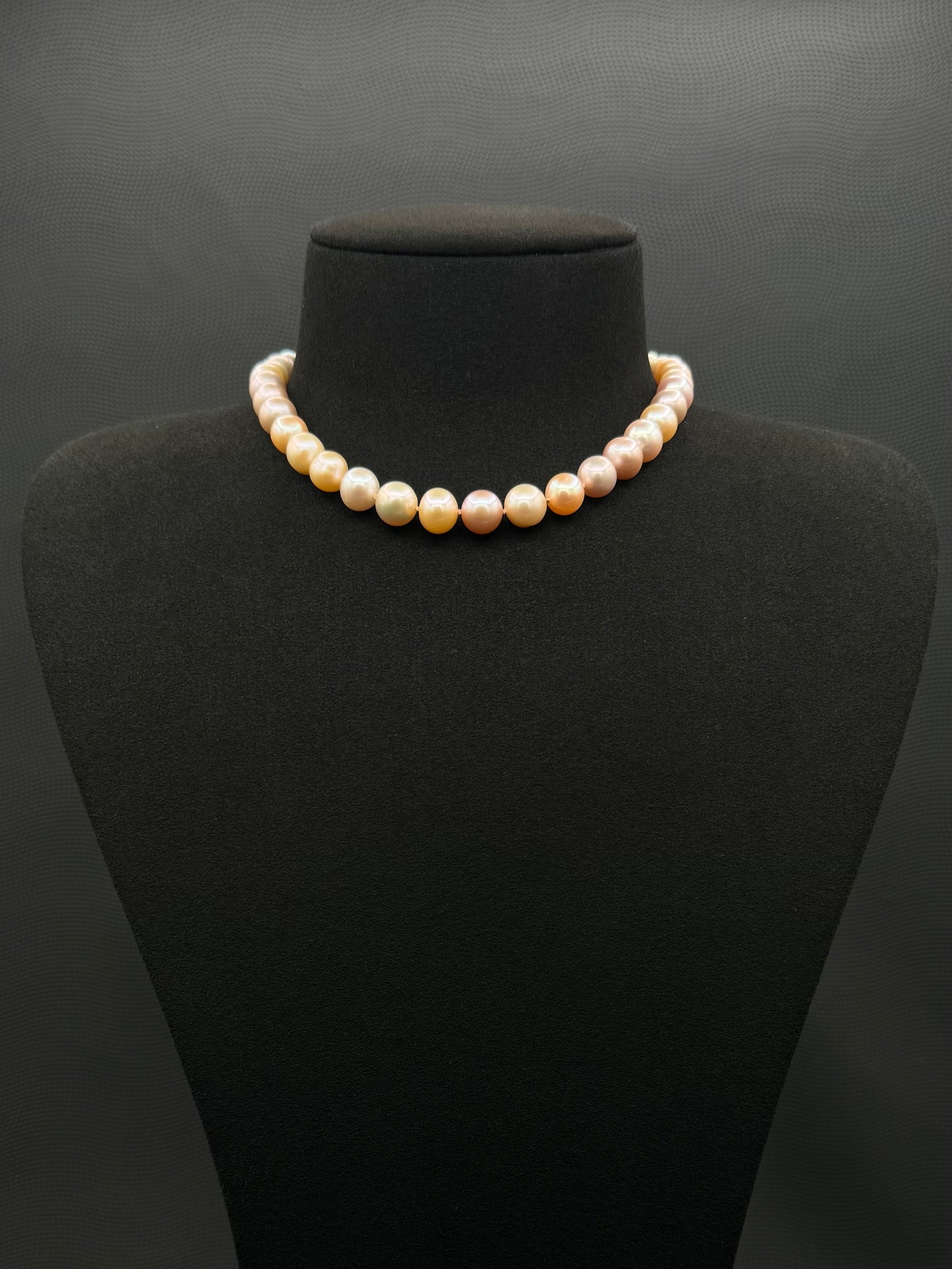 13" South Sea Mixed Soft Blush Pearl Choker | A Fair Grade | Sterling Silver