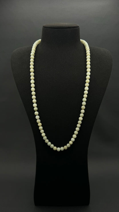 27" Light Green Jade Necklace | No Clasp