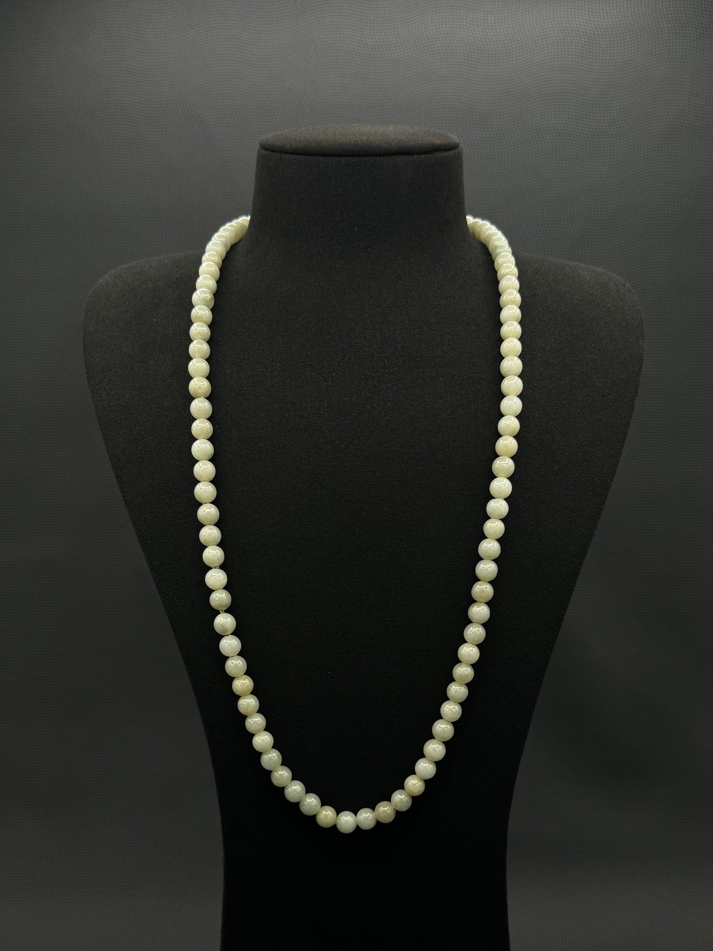 27" Light Green Jade Necklace | No Clasp