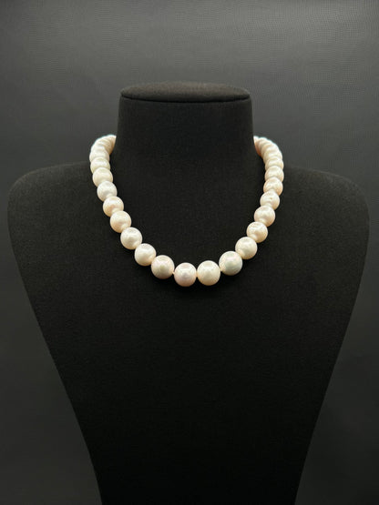 16.25" South Sea White Pearl Necklace | A Fair Grade | Sterling Silver