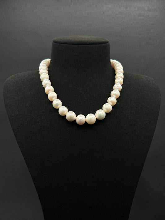 16.25" South Sea White Pearl Necklace | A Fair Grade | Sterling Silver