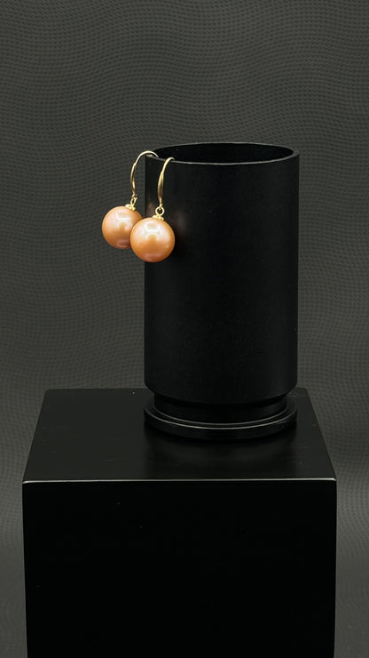 South Sea Blush Drop Pearl Earring | AAAA (Superb) Grade | 18K Gold | 11-12mm