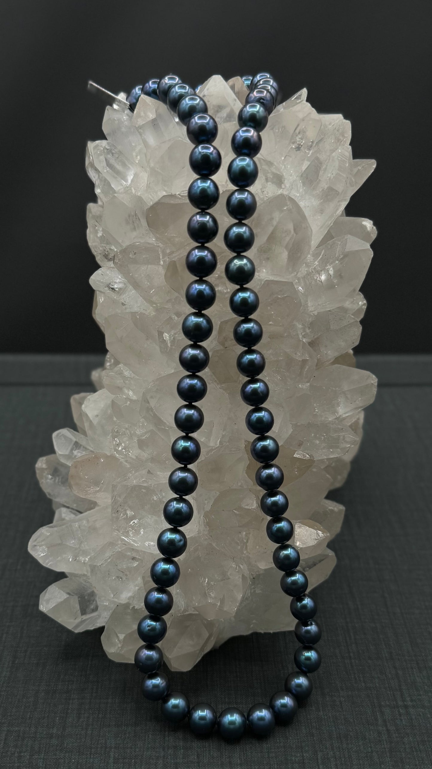 24" South Sea Natural Cobalt Blue Pearl Necklace | AAAA Superb Grade | No Clasp