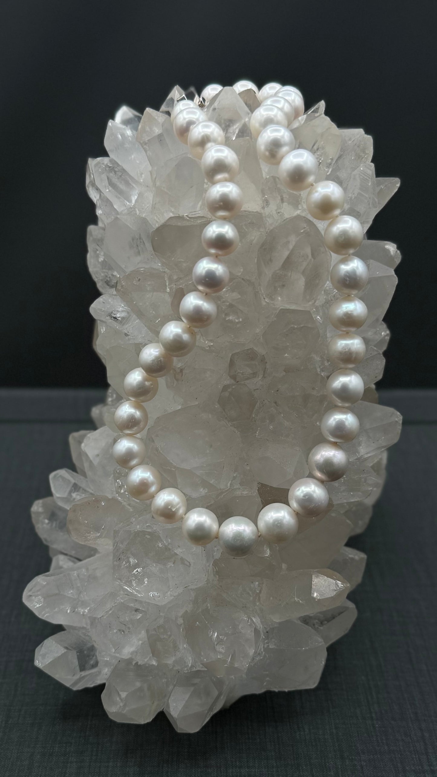 16.25" South Sea White Pearl Necklace | A Fair Grade | Sterling Silver