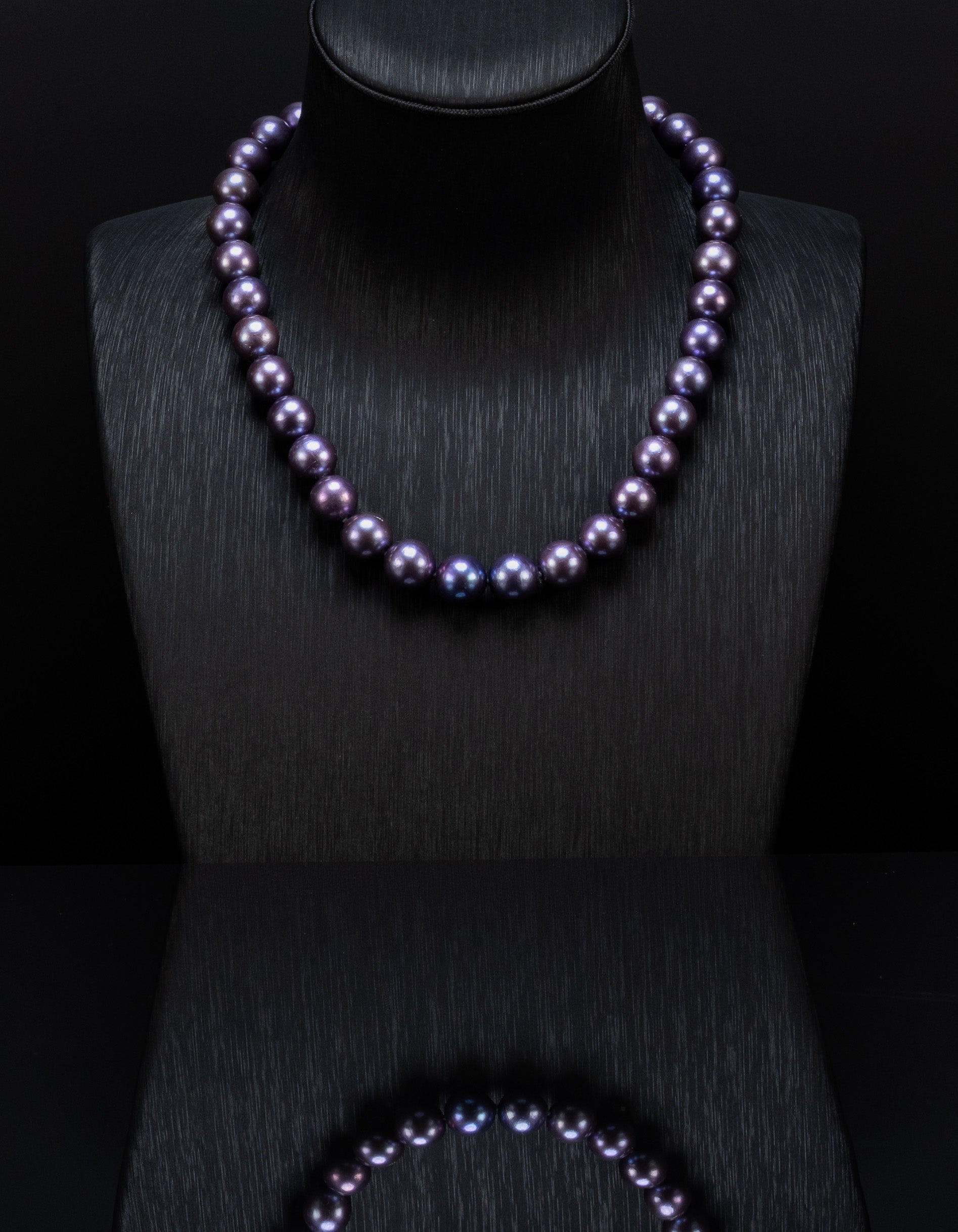 16" Tahitian Purple Pearl Necklace | AAAAA Grade | 14K Clasp [cnT114]