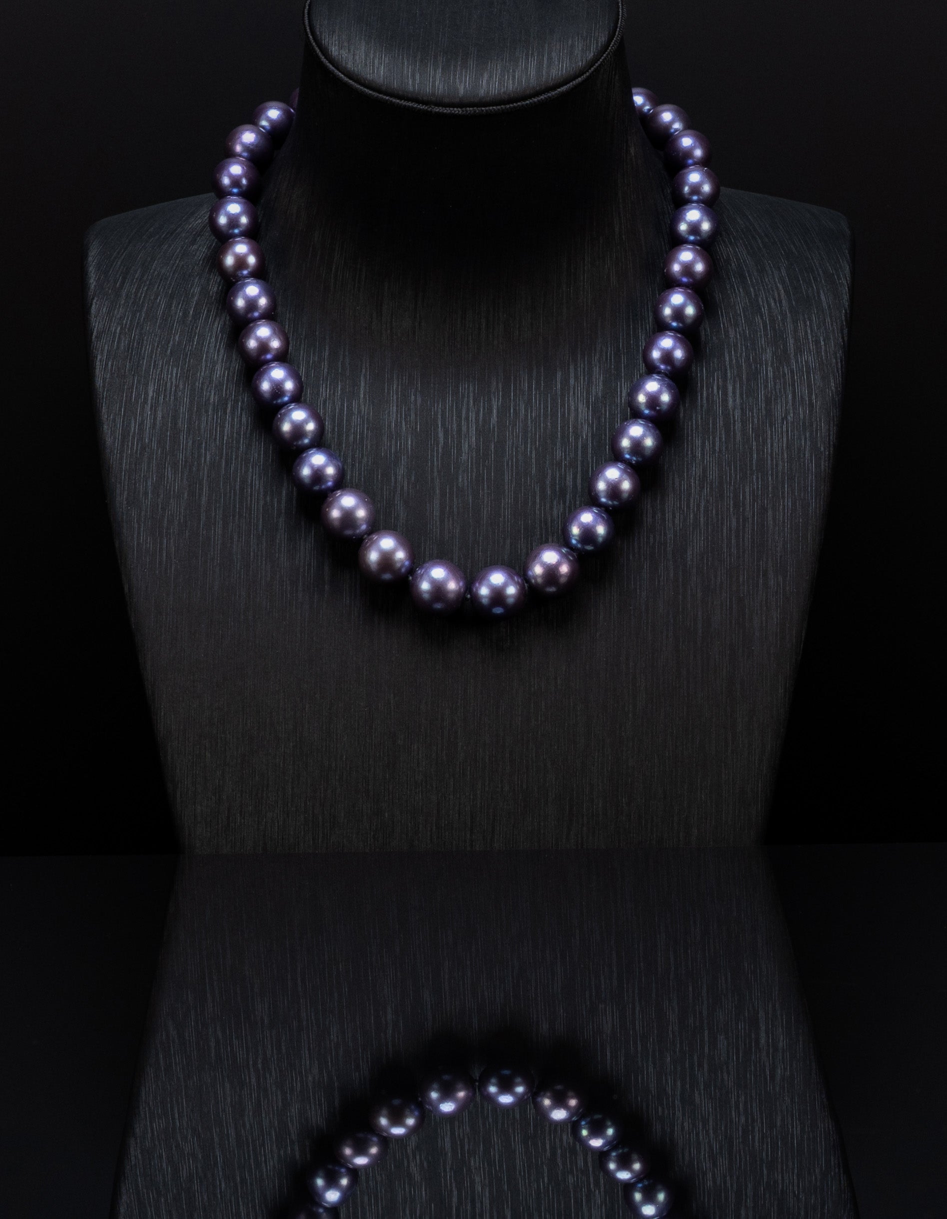 16" Tahitian Purple Pearl Necklace | AAAAA Grade | 14K Clasp [cnT115]