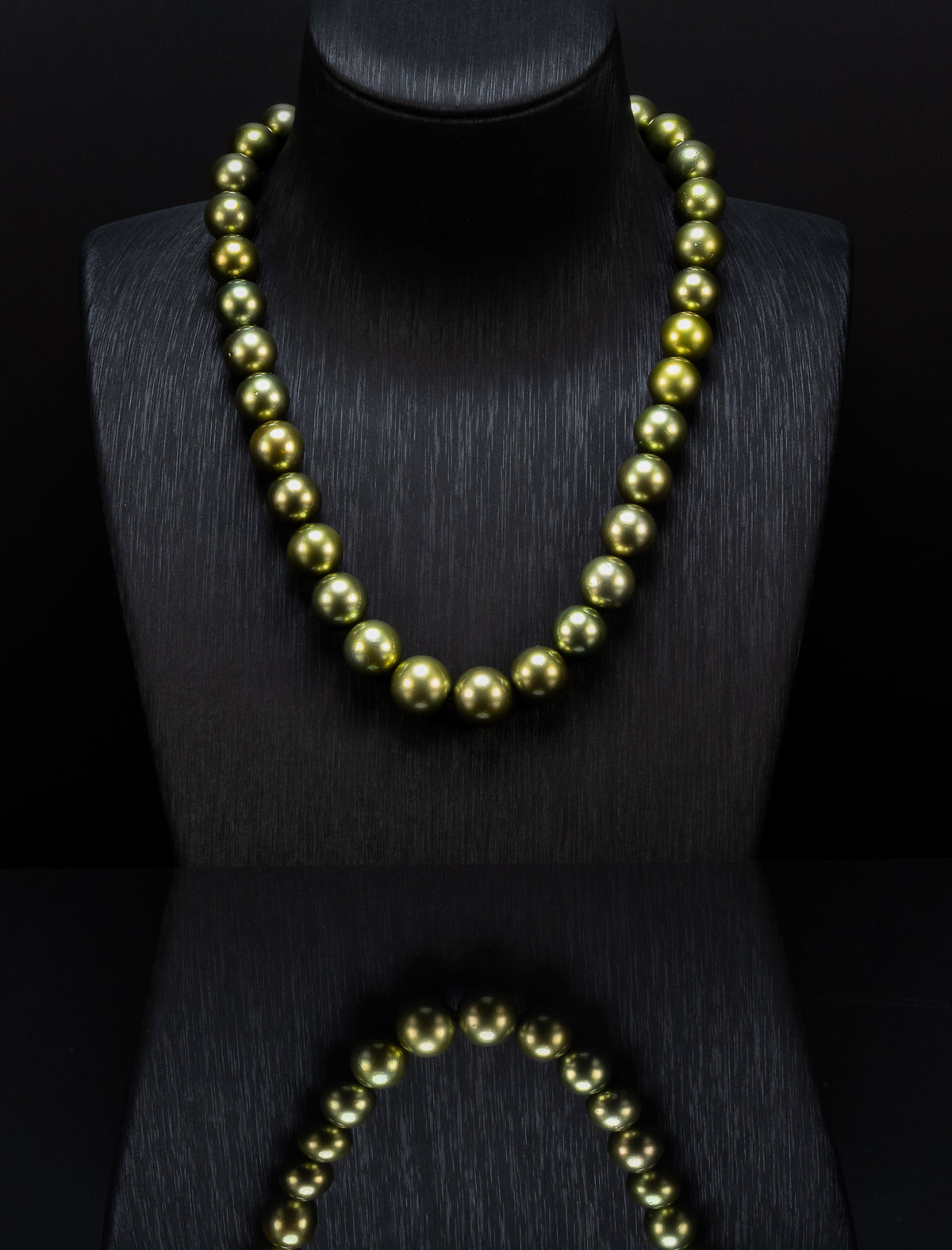Maire II Pistachio Tahitian Pearl Necklace [cnT103]