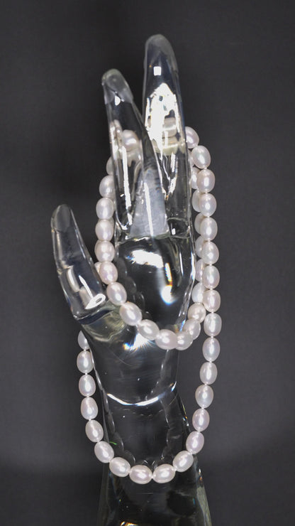 26" Oval Baroque White Pearl Necklace | AAAAA Grade | *No Clasp [cn083]