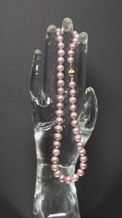 16" South Sea  Lavender Pearl Necklace | AAAAA Grade | 14K Clasp [cn078]