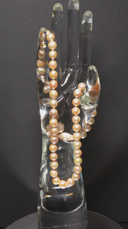 26" Baroque Golden-Champagne Pearl Necklace | AAA-TOP Luster Grade | *No-clasp [cn085]