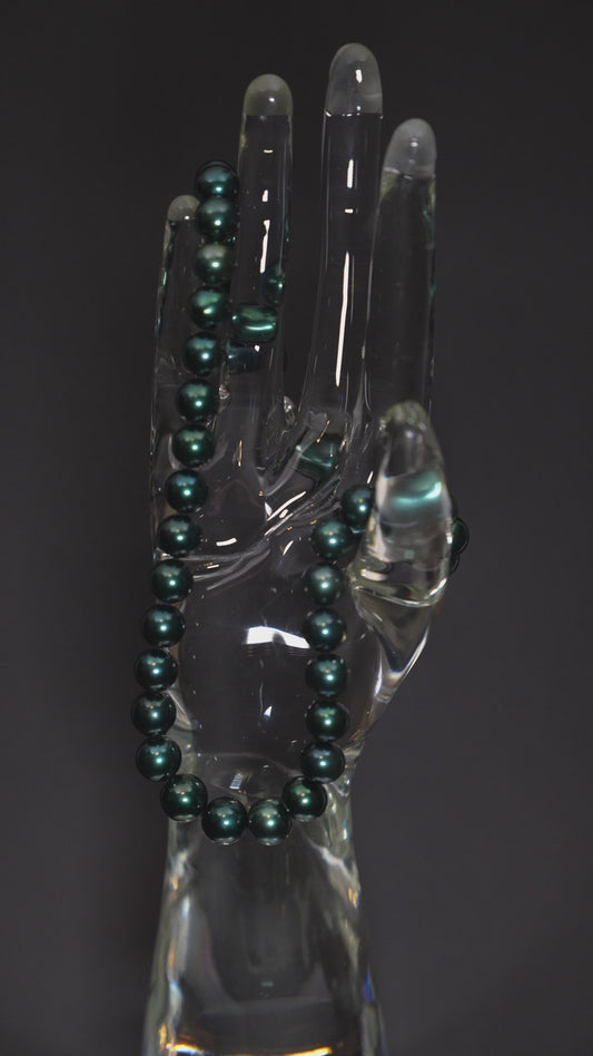 16" Tahitian Red-Blue-Black Necklace | AAAAA Grade | 14K Clasp [cnT098]