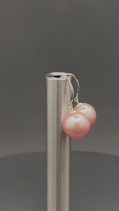 South Sea Blush Pink Drop Pearl Earring | AAAAA (Excellent) Grade | 18K White | 11-12mm