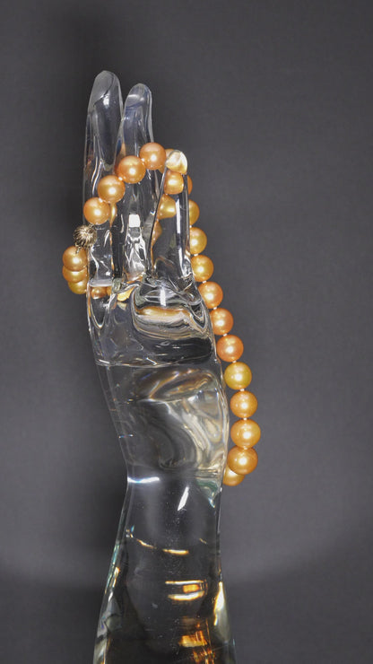 15.5" South Sea Deep-Gold Pearl Necklace | AAAAA Grade | 14K Clasp [cn057]