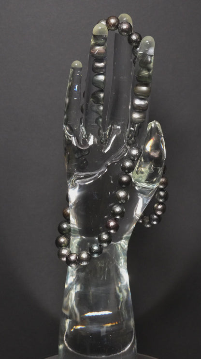 24" Tahitian Black-Green-Pearl  Carved Necklace | AAA Grade | *No Clasp. [cnT062]