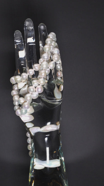 48" Baroque White Pearl Necklace | AAA TOP-Luster Grade | *No-clasp [cn087]