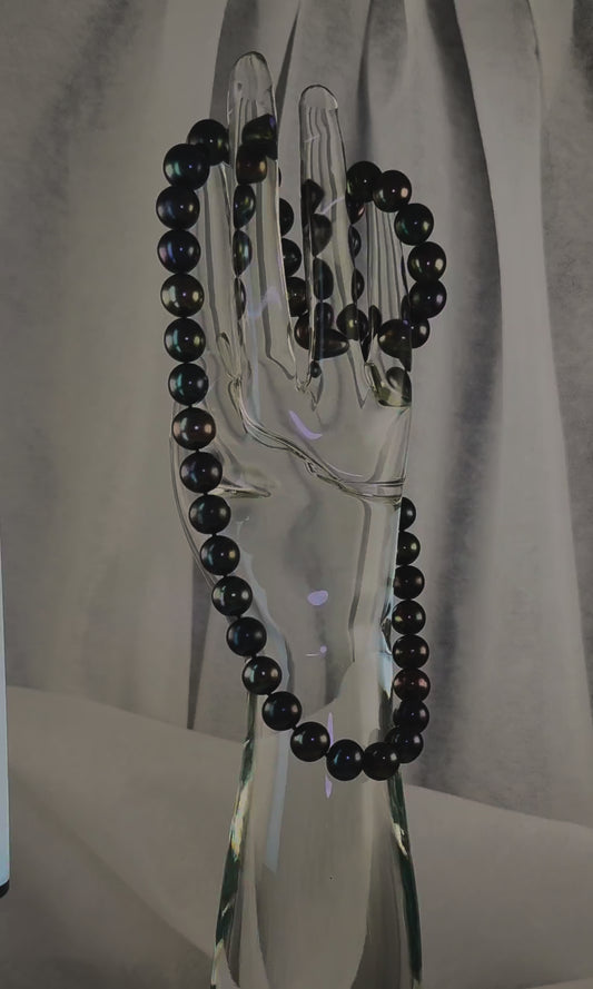 24" Tahitian Black-Green Pearl Necklace | AAAAA Grade | *No Clasp [cnT061]