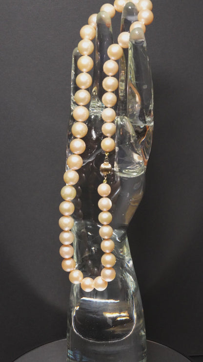 20" South Sea Champagne-Golden Pearl Necklace | AAAA Grade | 14K Clasp [cn044]