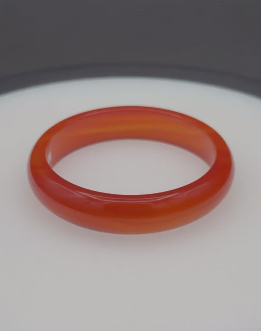 Red Swirled Agate, Bangle, 65mm