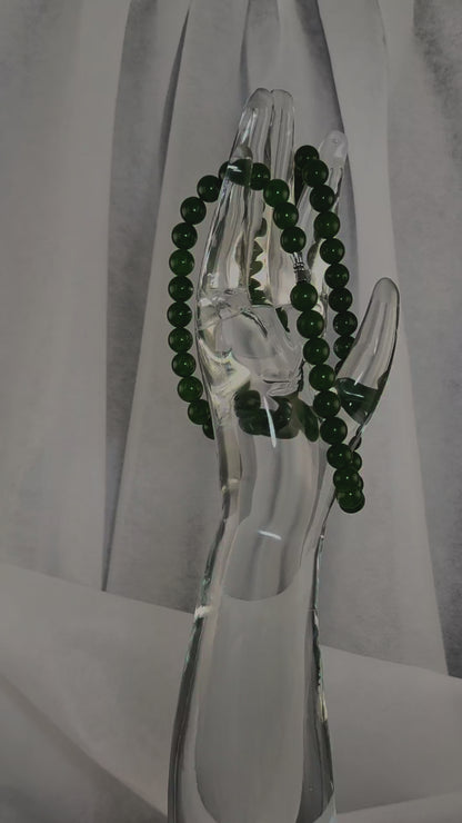 23" Emerald Green Jasper Stone Necklace | Plated Clasp