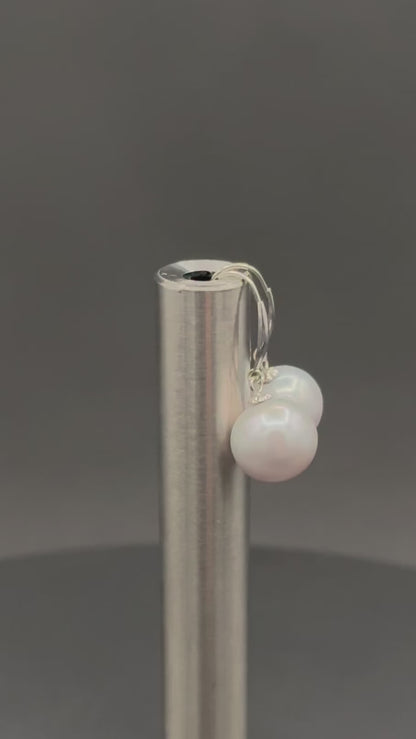 South Sea Silver Sunset Drop Pearl Earring | AAAAA (Excellent) Grade | 18K White | 11-12mm