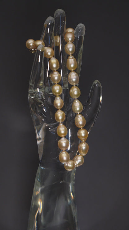 16" | South Sea Baroque Golden Necklace | TOP Grade | 18K [cn101]