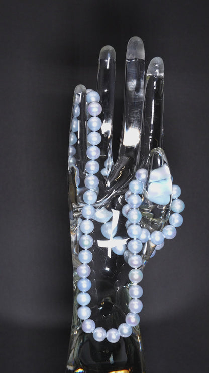 18" South Sea Silver-Grey-Blue Necklace | AAAAA Grade | 14K [cn094]